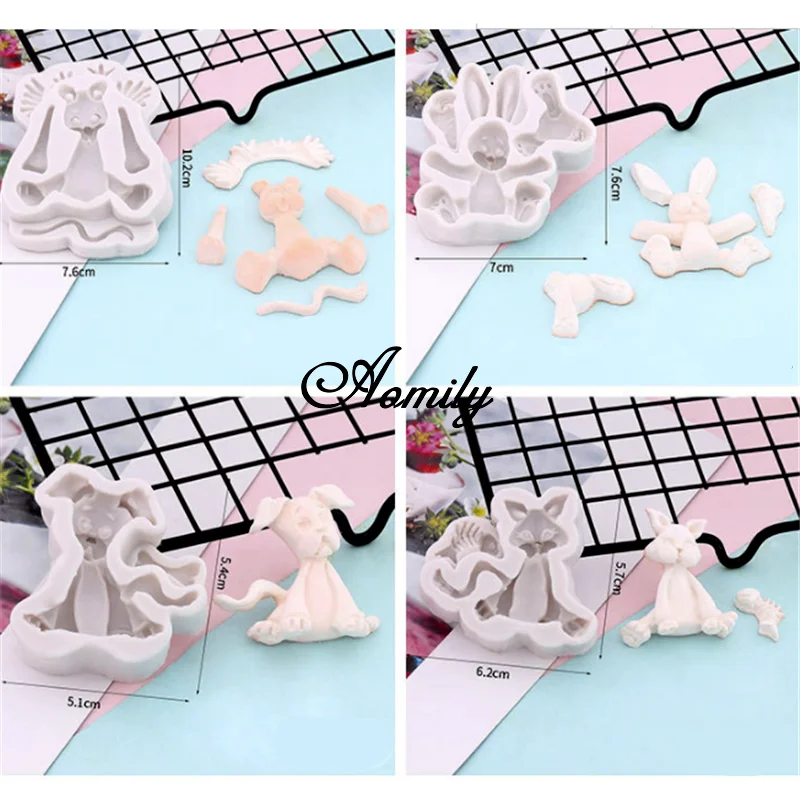 Aomily 3D Животный мир Пингвин Слон Обезьяна Жираф и т. д. для шоколада из силикона в