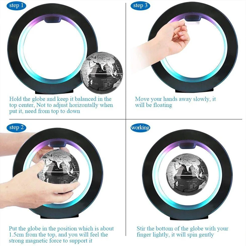 

Floating Magnetic Levitation Globe LED World Map Electronic Antigravity Lamp Novelty Ball Light Home Decoration Birthday Gifts