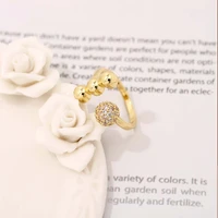 chereda luxury design white big diamonds ring adjustable open gold rings for women jewelry three bead beauty rings birthday gift