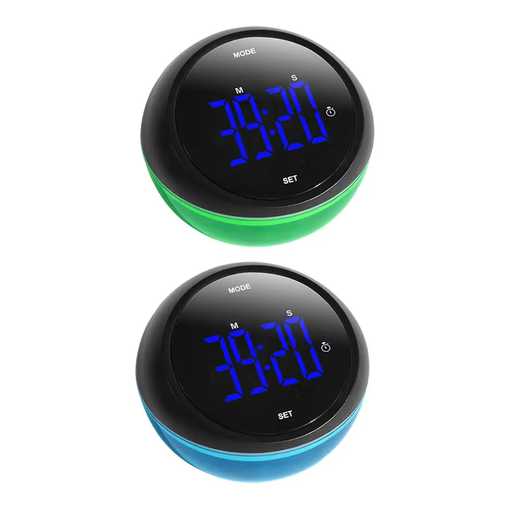 

Rotating Kitchen Digital Timer Visual LED Display One Button Operation for Cooking Alarm Outdoor Workout Gym Elderly
