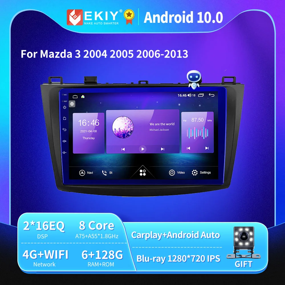 

EKIY T900A Android 10 автомобильное радио 2 Din для Mazda 3 2004 2005 2006-2013 Мультимедиа Видео плеер GPS навигация Blu-Ray IPS экран