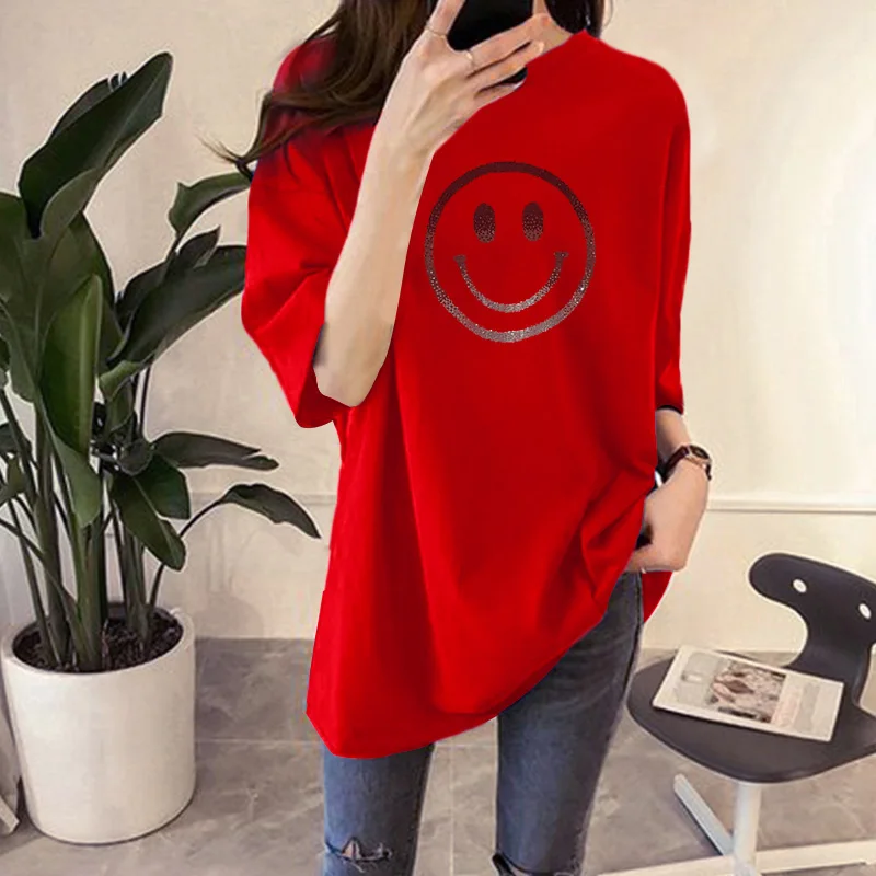 

Женские летние футболки, хлопковые офисные Топы с коротким рукавом и мультипликационным принтом, рубашки с круглым вырезом, новинка 2021, сво...