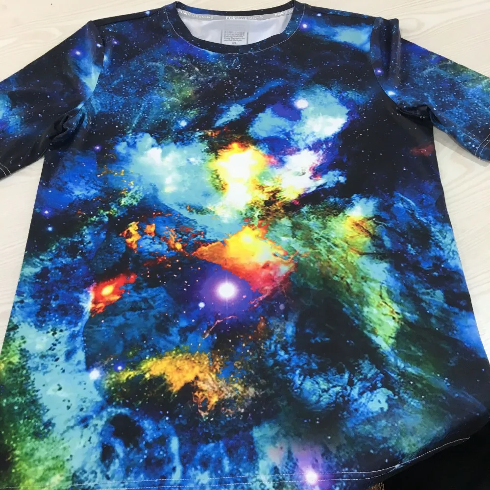 FORUDESIGNS/3D Galaxy Star Universe космический Принт Мужская футболка с коротким рукавом Мягкий спандекс подростковый хип-хоп хипстер футболки топы для мужчин
