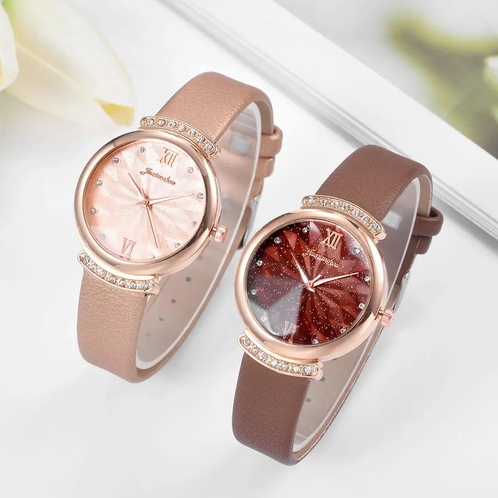 Модные повседневные женские часы Элегантные кожаные Наручные Ulzzang простые