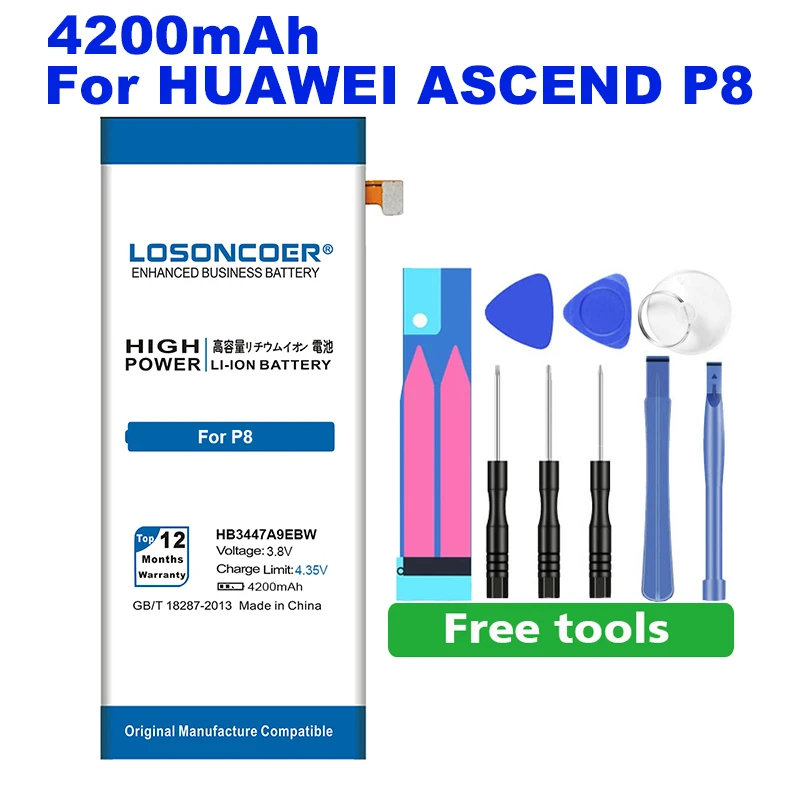 4550 мА/ч, HB3742A0EBC HB3447A9EBW HB3543B4EBW для huawei Ascend P7 Батарея P7-L07 L09 L10 P6 P6-U06 P6-T00 G6 P8 UL00 CL00 TL00