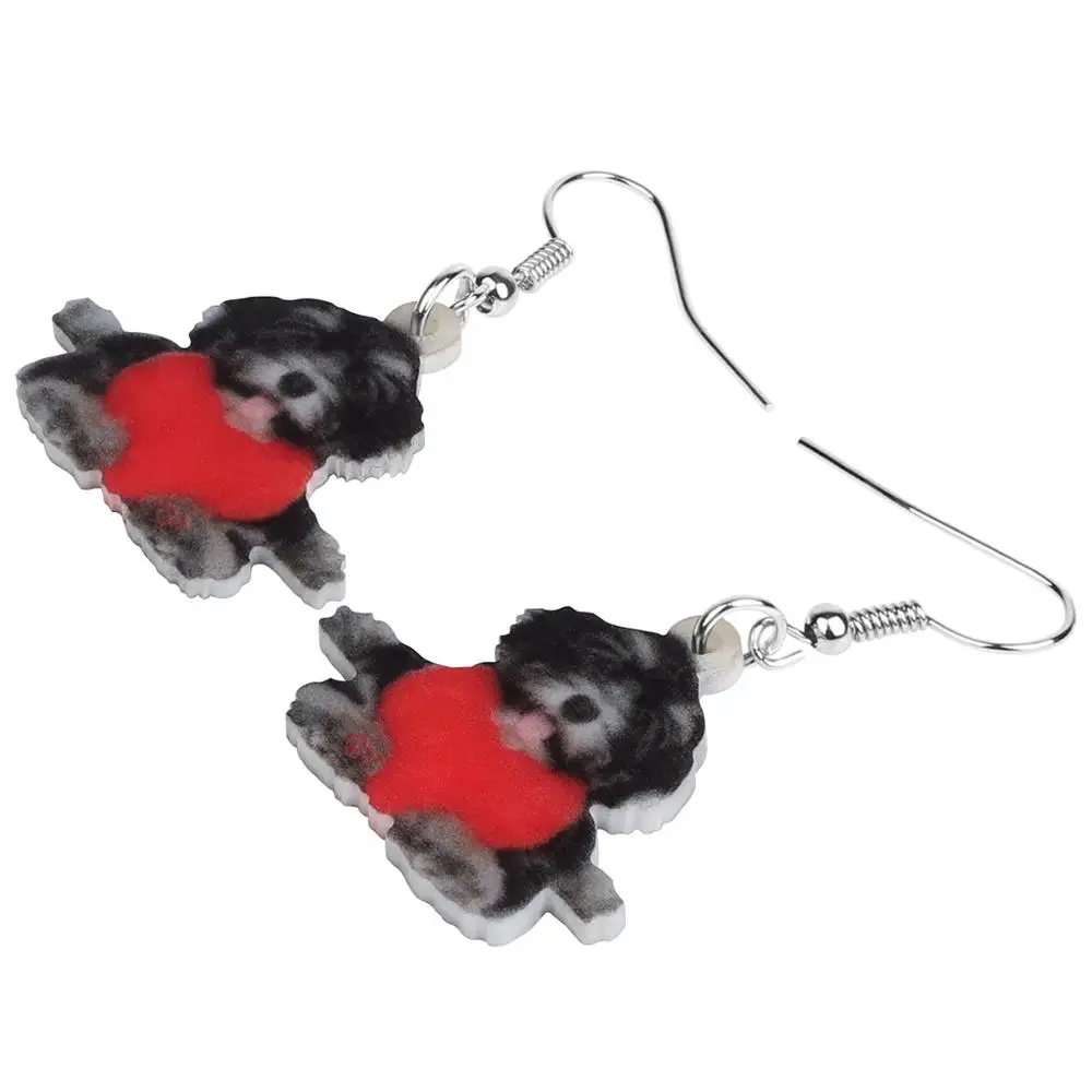 Bonsny акриловый День Святого Валентина Любовь шнаузер фото животное Висячие