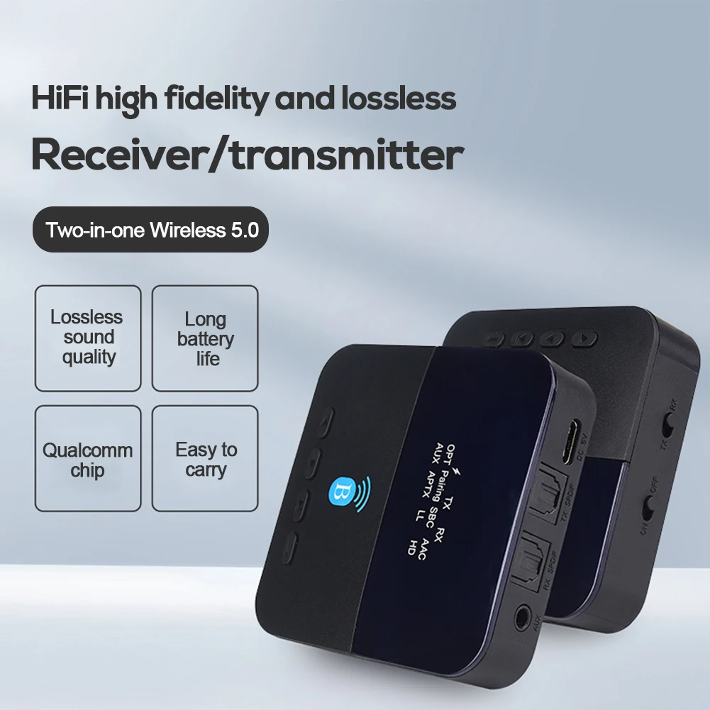 

2 in 1 Bluetooth-Compatible Transmitter Receiver 3.5mm AUX RCA TV Audio HiFi Adapter Speaker For Laptop PC Connector Accessories