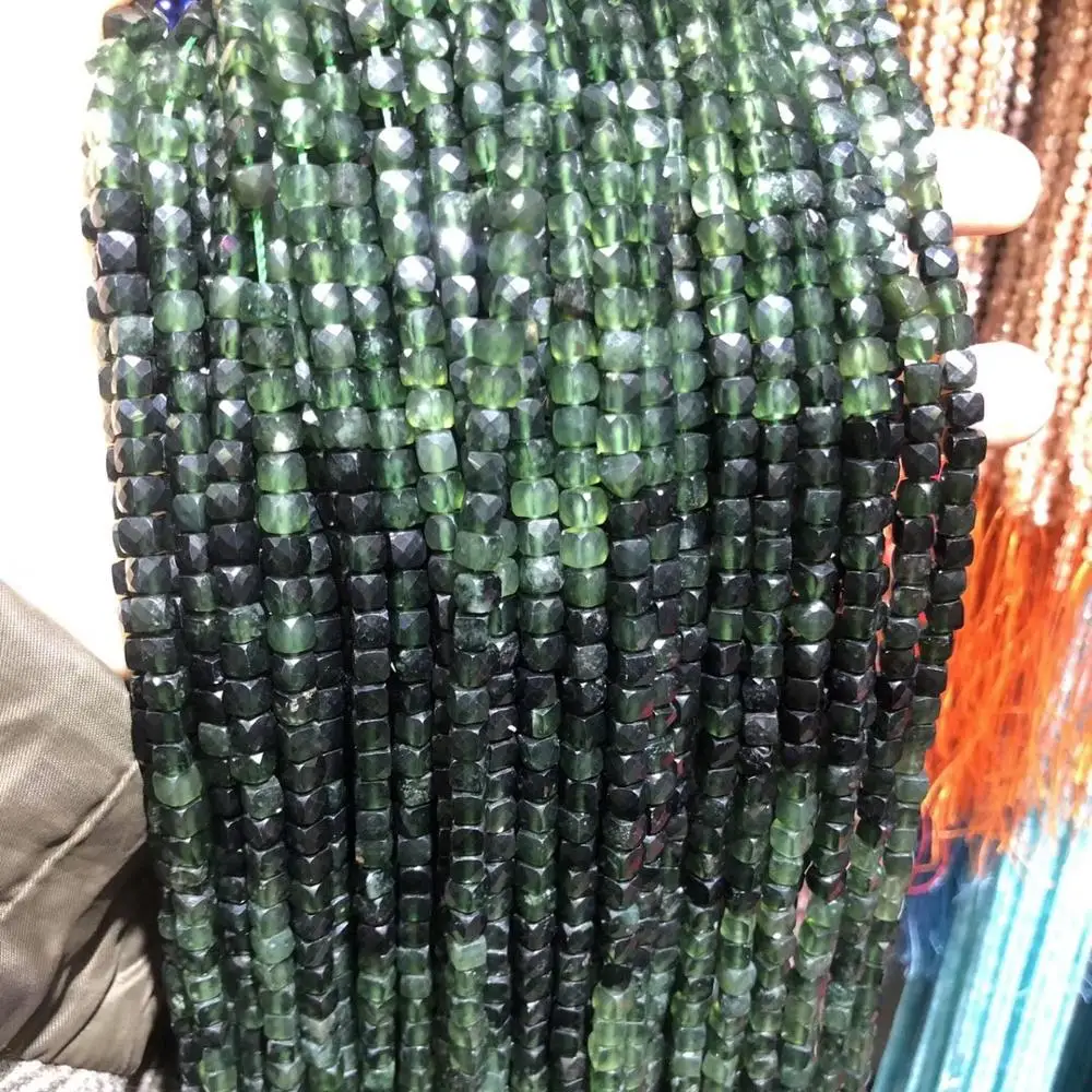 

Small Faceted Beads Natural Stone Beads Russian Jaspers Square Section Loose Beads for Jewelry Making Necklace Bracelets 4mm