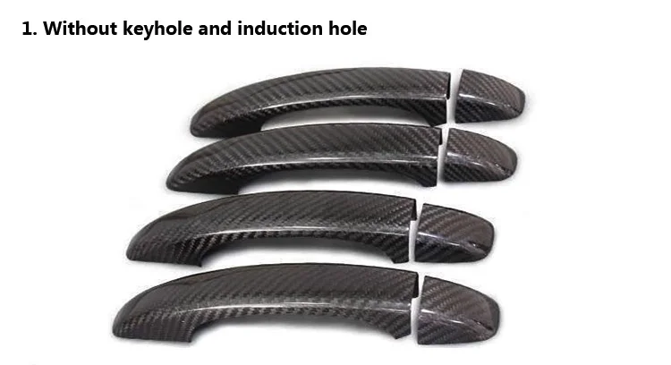 Style 1 Car Accessories Carbon Fiber Auto Door Handle Knob Exterior Trim Covers Shell for Audi A1 A3 A4 A4L A5 Q3 Q5 S3 S4 S5 SQ5 B8 B9 - Название цвета: Style 1