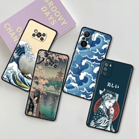 For Xiaomi Poco NFC Pro K40 10T Note Soft Silicone Phone Case Luxury Cover Japanese Style Art Japan