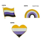 Недвоичная заколка ЛГБТ-гордость, значок на лацкан, брошь