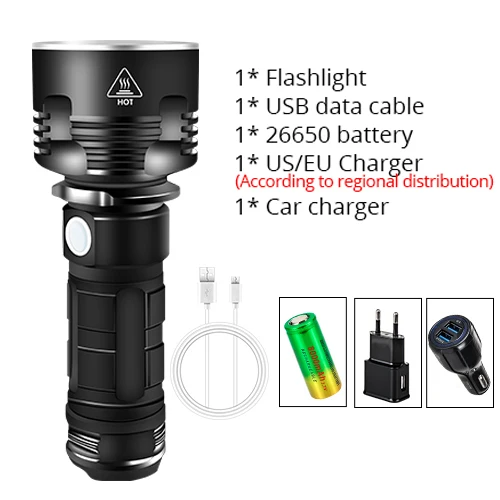 Package G EeeToo Ультра мощный светодиодный фонарь L2 P70.2 тактический фонарь USB Перезаряжаемый Linterna водонепроницаемый ночной фонарь - Испускаемый цвет: Package G