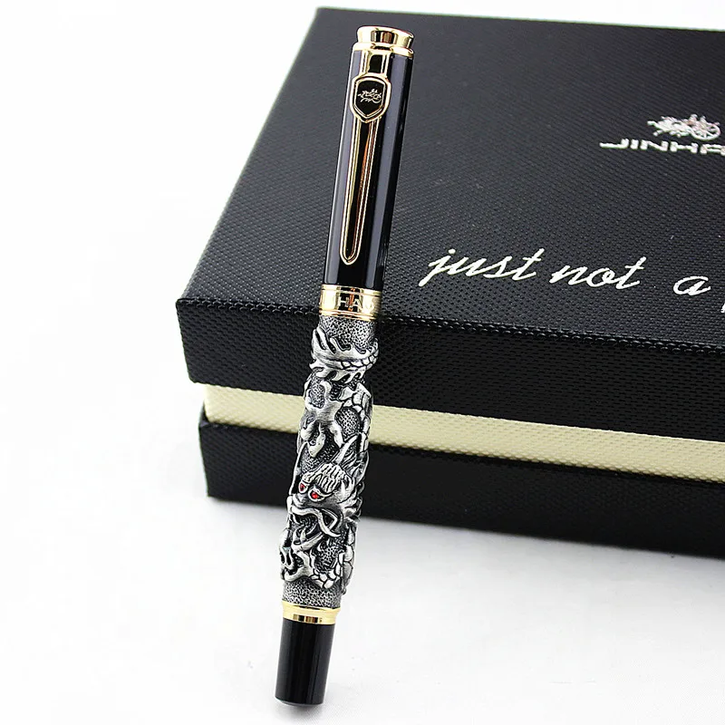 JINHAO античная латунь/медь шариковая ручка ДРАКОН чеканка Бесплатная доставка |