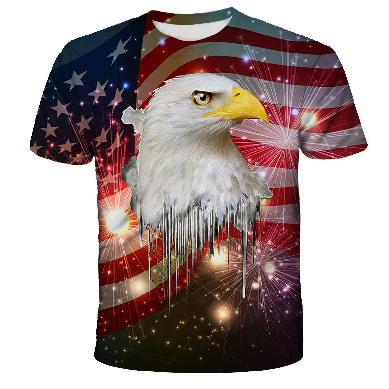 Мужская футболка с круглым вырезом коротким рукавом и забавным принтом животных