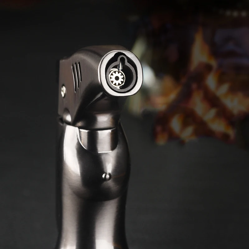 Фонарь ческая турбо зажигалка с распылителем ветрозащитная газовая синяя