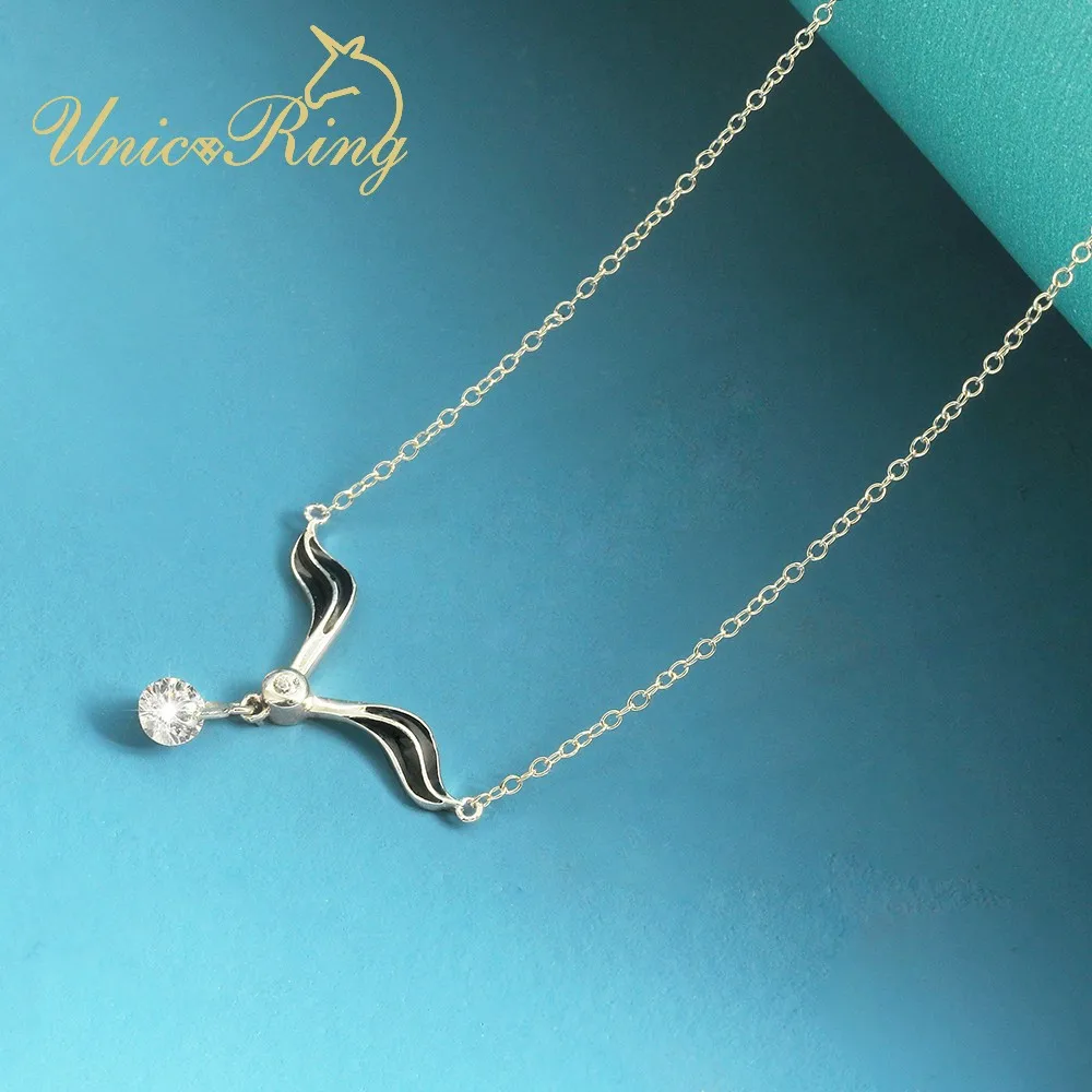 

UnicoRing Wing Style Christmas Gift Anniversary Wedding Party Engagement Present Daily Accessories 925 Sterling Silver Necklace