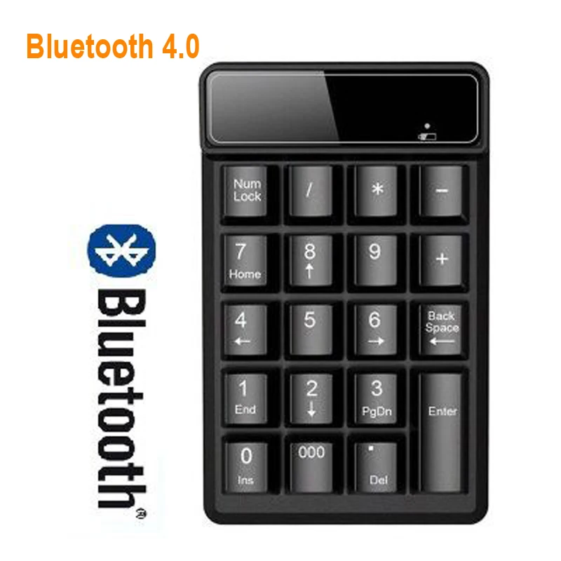 Bluetooth 2,4 ГГц мини USB беспроводная цифровая клавиатура 19 клавиш цифровой клавиатуры Numpad приемник для Windows XP/7/8 ноутбук ПК компьютер - Color: Bluetooth