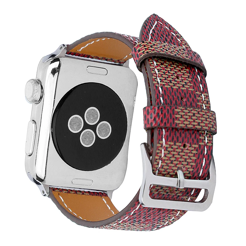 Ремешок из натуральной кожи петлевой для Apple Watch 44 мм 42 мм iwatch 22 мм ремешок для часов 38 мм Женский браслет с разъемом адаптера