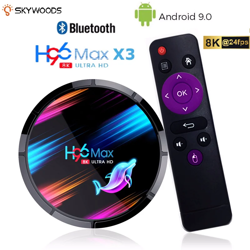 ТВ-бокс Skywoods H96 max Android TV Box Netflix Youtube HD 8K LEMADO 9 0 X3 Smart | Электроника