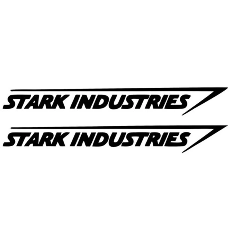 2 шт., наклейки Stark Industries для автомобиля, спорта, гонок, тела, полосы, виниловые наклейки, черные, белые, для автомобиля, внешнее украшение, легко использовать
