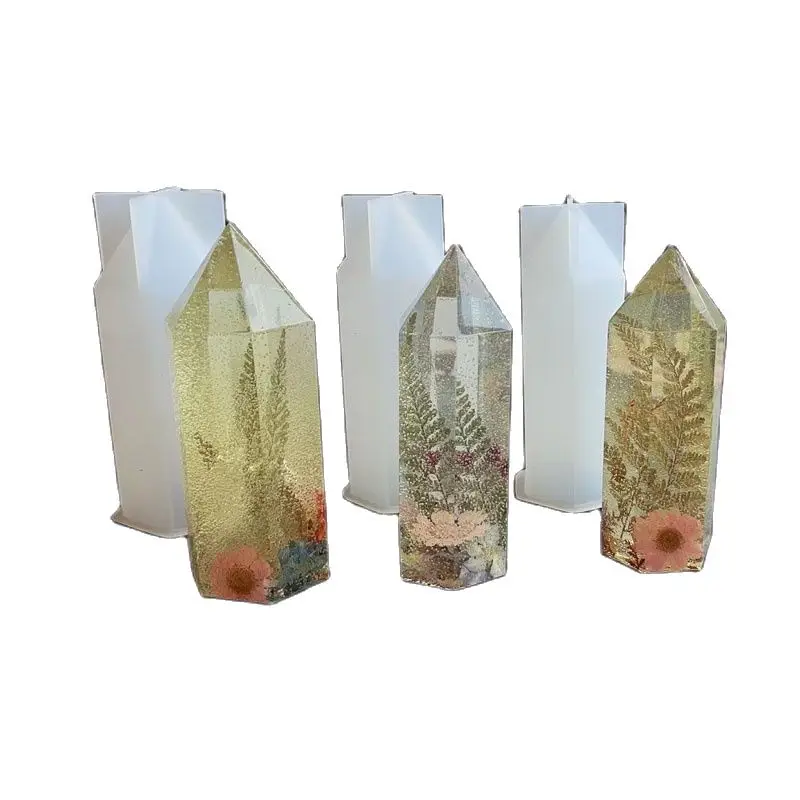 

DIY Hexagonal Cone Crystal Epoxy Resin Mold Home Decoration Jewelry Candle Making Silicone Mold