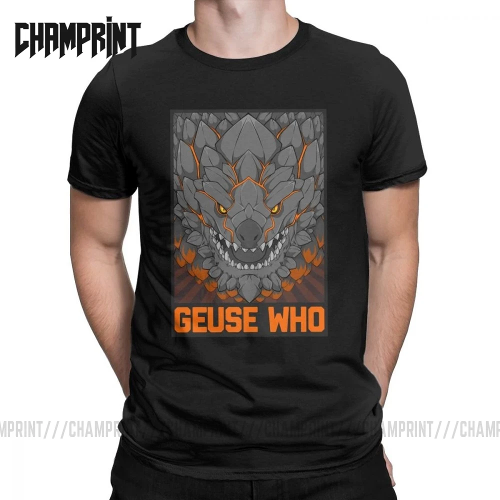 Мужская футболка с принтом Monster Hunter World Geuse Who хлопковая одежда новые футболки