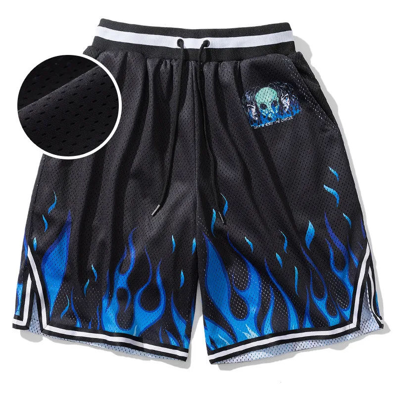 

Summer Casual Men's Plus Size Loose Shorts Alien Elements Digital Printing Beach Pants Mesh Breathable Quick-drying Sports Pants