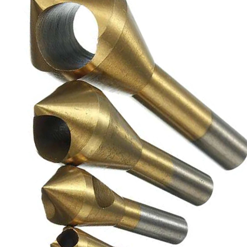 

4 Pcs/Set of Counterbored Deburring Drill Taper Knife Steel/Countersunk Head Chamfering Tool