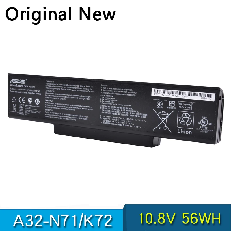 Новый оригинальный Батарея A32 N71 K72 для Asus K72F K72D K72DR K73 K73SV K73S K73E N73SV X72 X73