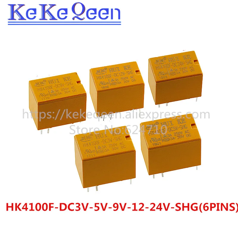 6 контактное реле с низким сигналом HK4100F DC3V В постоянного тока 5 в 9 12 24 А