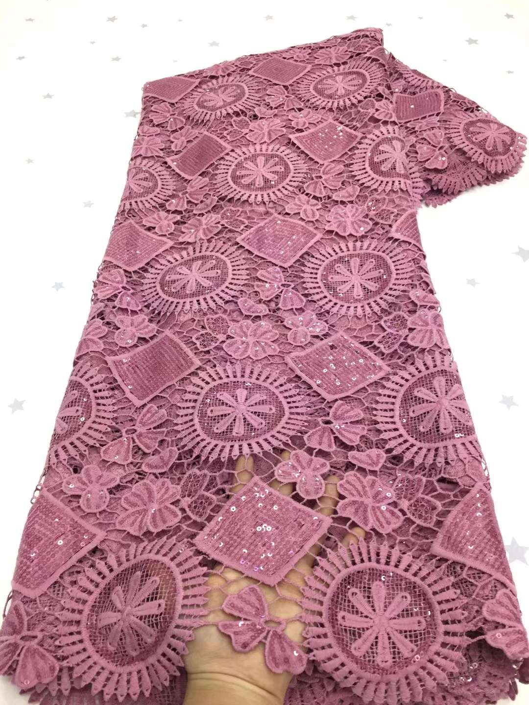 

Dark Green 2020 African Cord Lace Fabrics Embroidery French high quality lace Guipure Cord lace fabric with Sequins