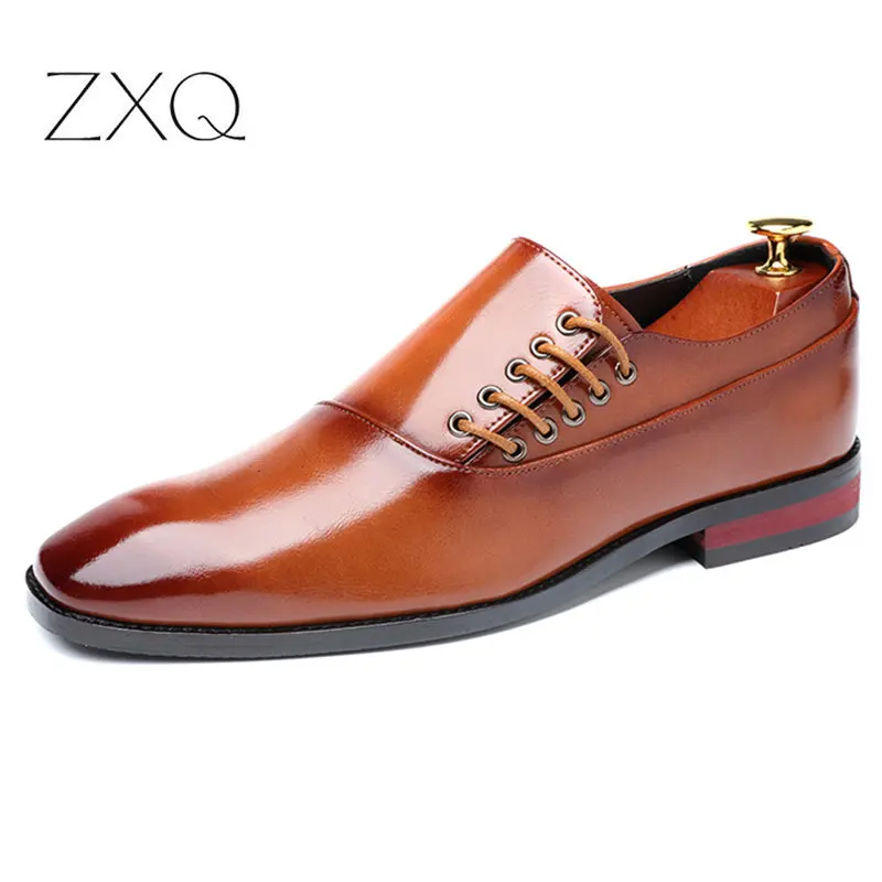 Мужские коричневые туфли модные дизайнерские классические в итальянском стиле