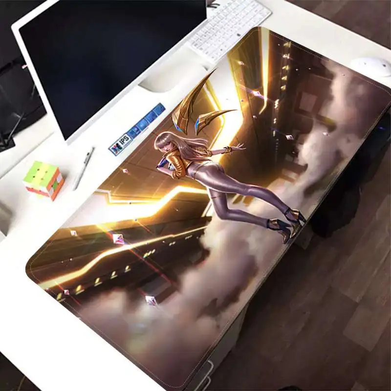 

MRGLZYLOL League of Legends Super Mouse Pad KDA Computer Keyboard Pad for Boys Customized Kawaii Mouse Pad Led Mousepad
