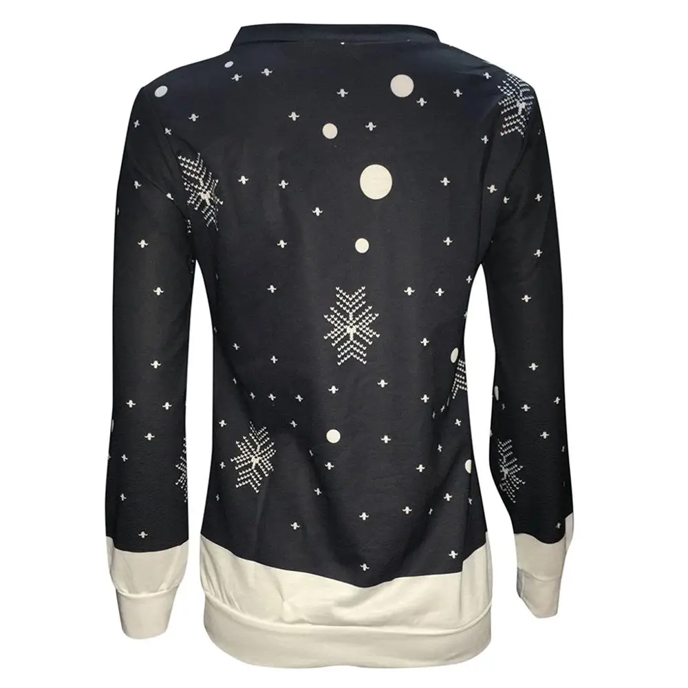 Рождественский свитер женские теплые вязаные пуловеры с рождественским принтом