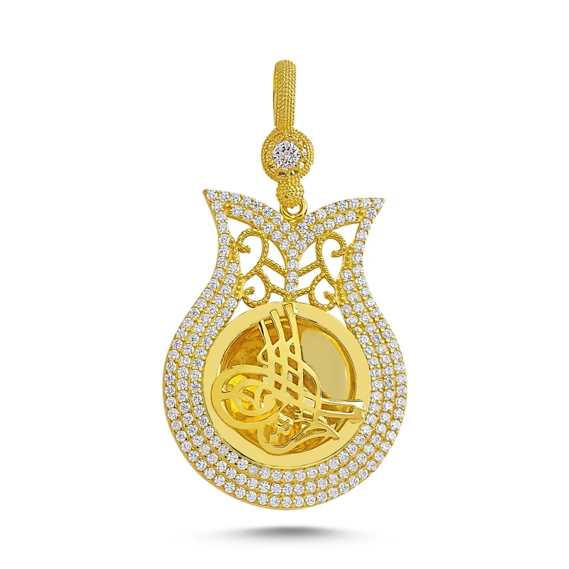 

Silver 925 Sterling Zircon Cubic Zirconia Ottoman Tuğralı Pendant