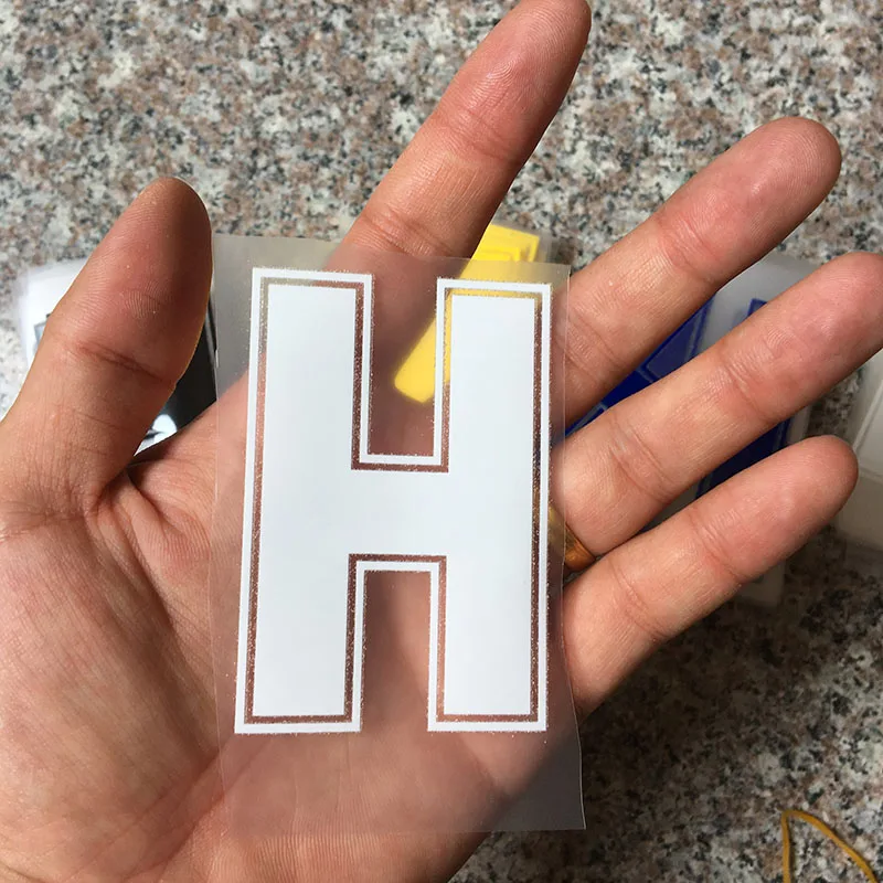 8cm H Горячая фиксация накладки для ногтей теплопередачи Горячие бирки для одежды с золотым тиснением сумка рубашка письмо номер железа на заплатках - Цвет: 8cm H