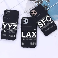 world city travel tickets airport call letters phone case for iphone 12 11 pro mini xs max 8 7 6 6s plus x 5s se 2020 xr