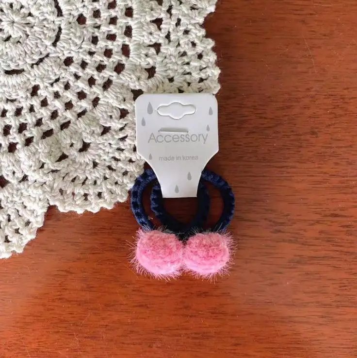 7-Hot Pink Детский зимний плюшевый помпон для волос с помпонами, резинки для волос для девочек, помпон для волос с помпонами, эластичная лента для волос, резинка для волос с конским хвостом, аксессуары для волос, HT109 - Цвет: 7-Hot Pink