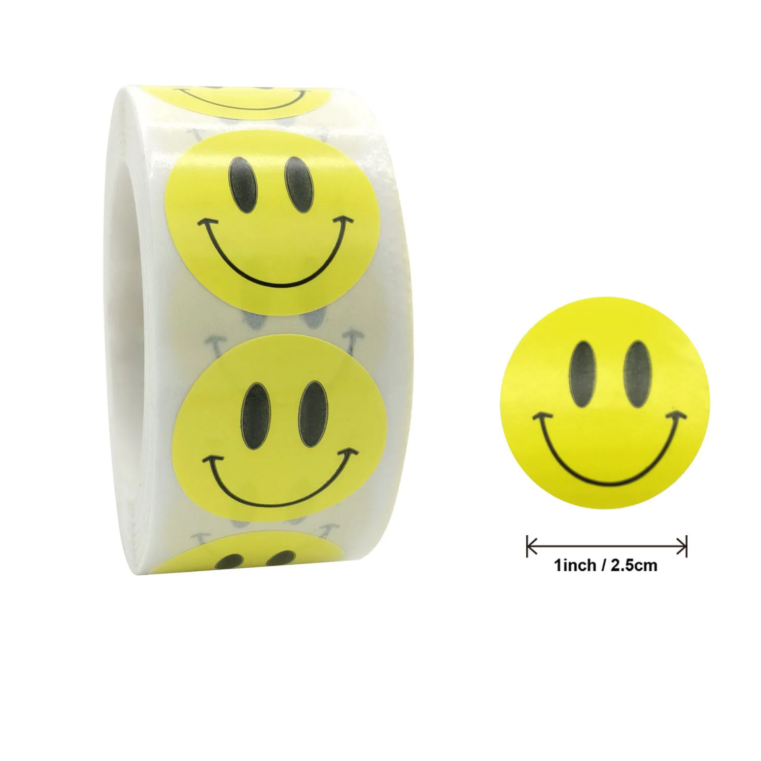 

Qiduo 500Pcs/roll Smiley Face Sticker for Kids Reward Sticker Yellow Dots Labels Happy Smile Face Stationery Sticker Kids Toys