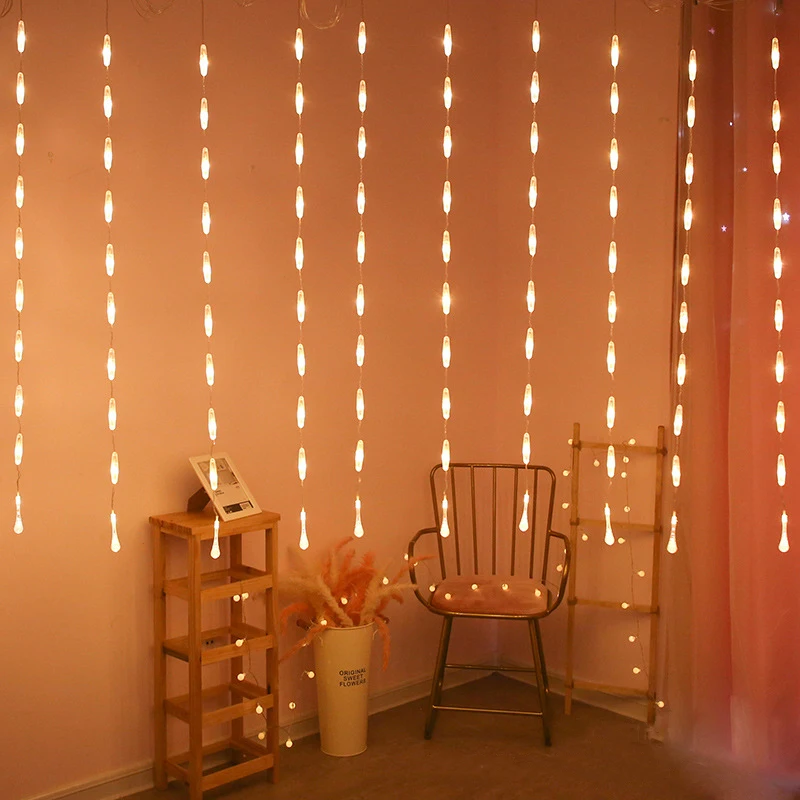 Водонепроницаемый 220 в ЕС штекер капли воды занавес свет Крытый Рождество