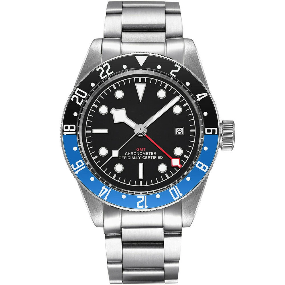 Corgeut 41 мм Световой стерильные циферблат Сталь ремешок Механические Сапфир Стекло