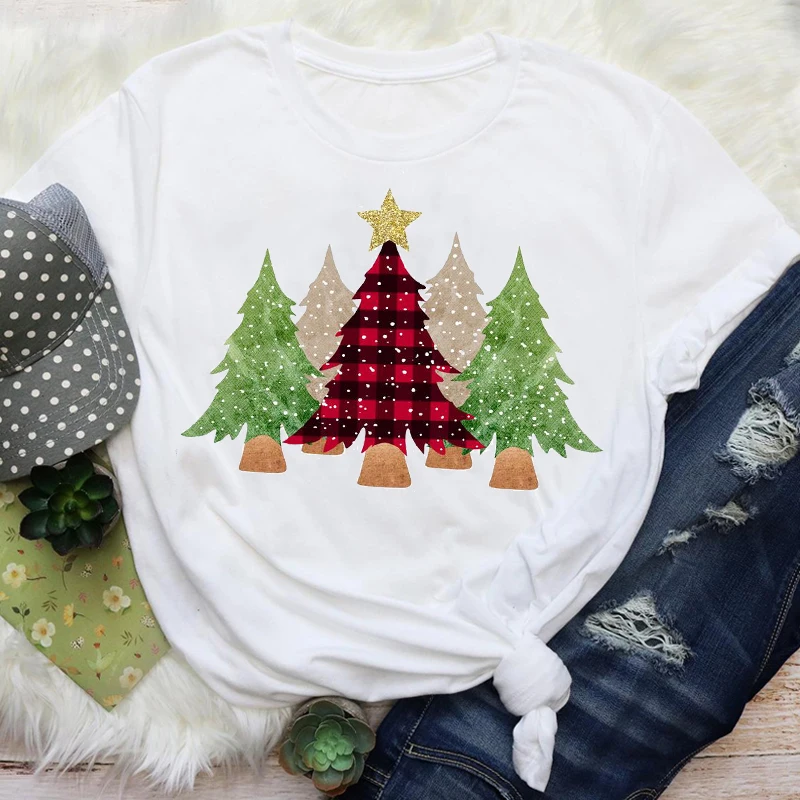 С рисунком Звезды свежий зеленый дерево 90s Новый год праздник веселый