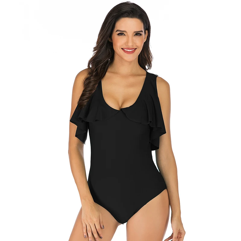 LUKITAS женский сексуальный цельный купальный костюм с рюшами полые винтажные