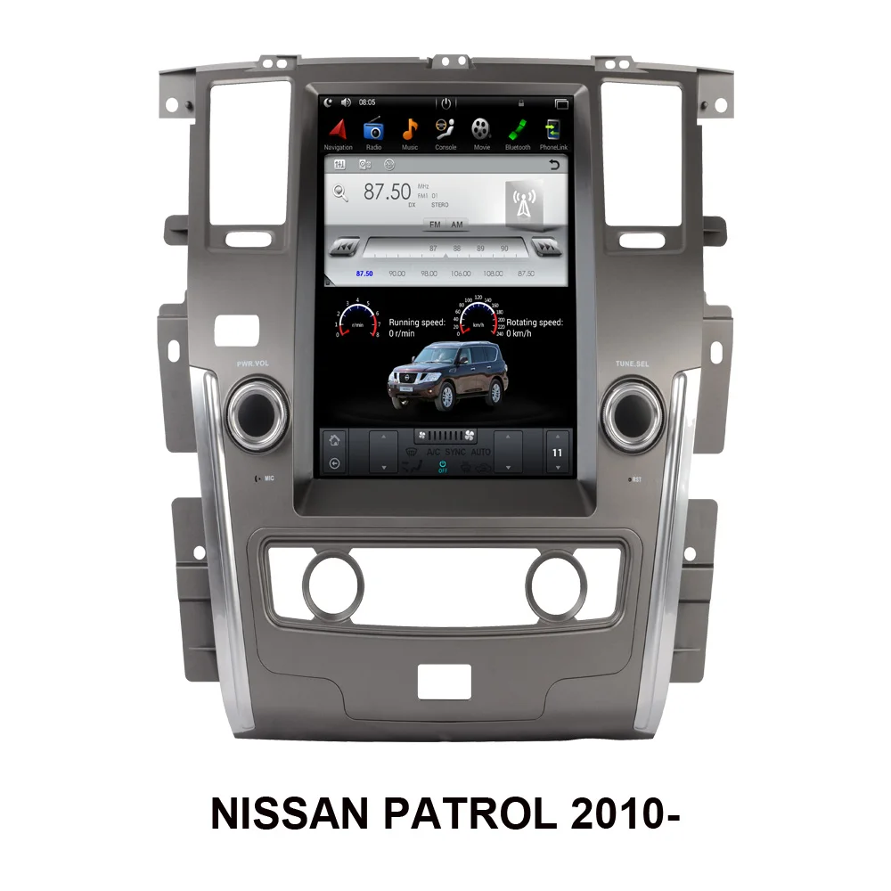 Android 9.0 Tesla Style Vertical Car GPS Nagavition for NISSAN PATROL 2010- Radio Stereo Multimedia Player with Bluetooth WiFi | Автомобили