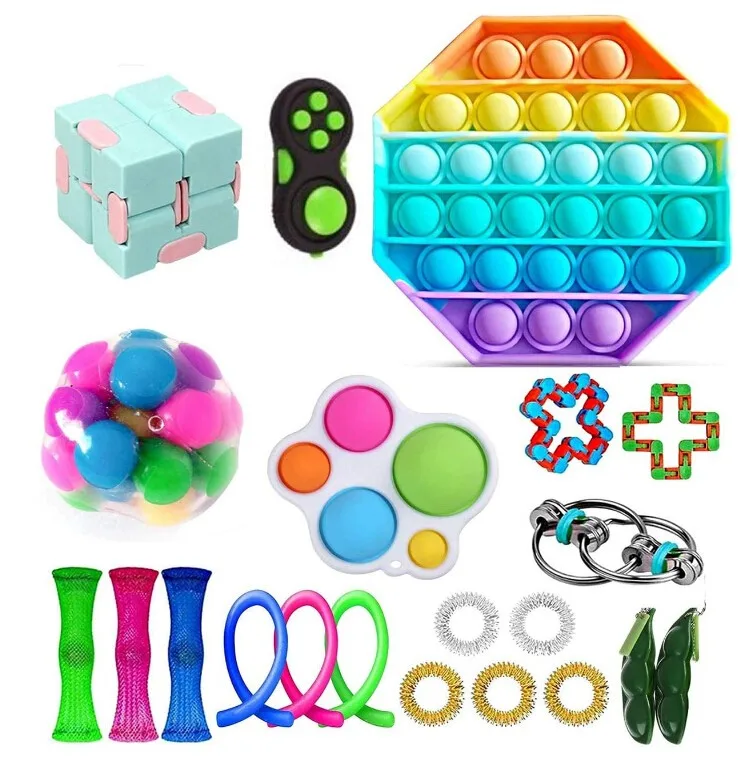 

2021 Antistress Pop it Set Cheap Sensory Toys Pack for Kids or Adults Figetget Toys Pack Figit Toys Funny Toy