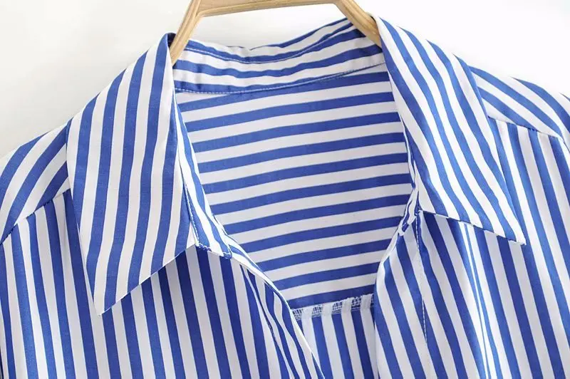 Новинка 2020 женское винтажное платье-рубашка в полоску повседневное прямое