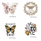 Новые модные термонаклейки с изображением животных и бабочек для самостоятельного изготовления одежды, футболок, термотрансферные наклейки, декоративная печать