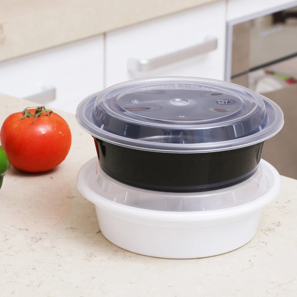 

10PCS 720ML Disposable Bowl Take Out Containers Food Storage Box with Lids - Round