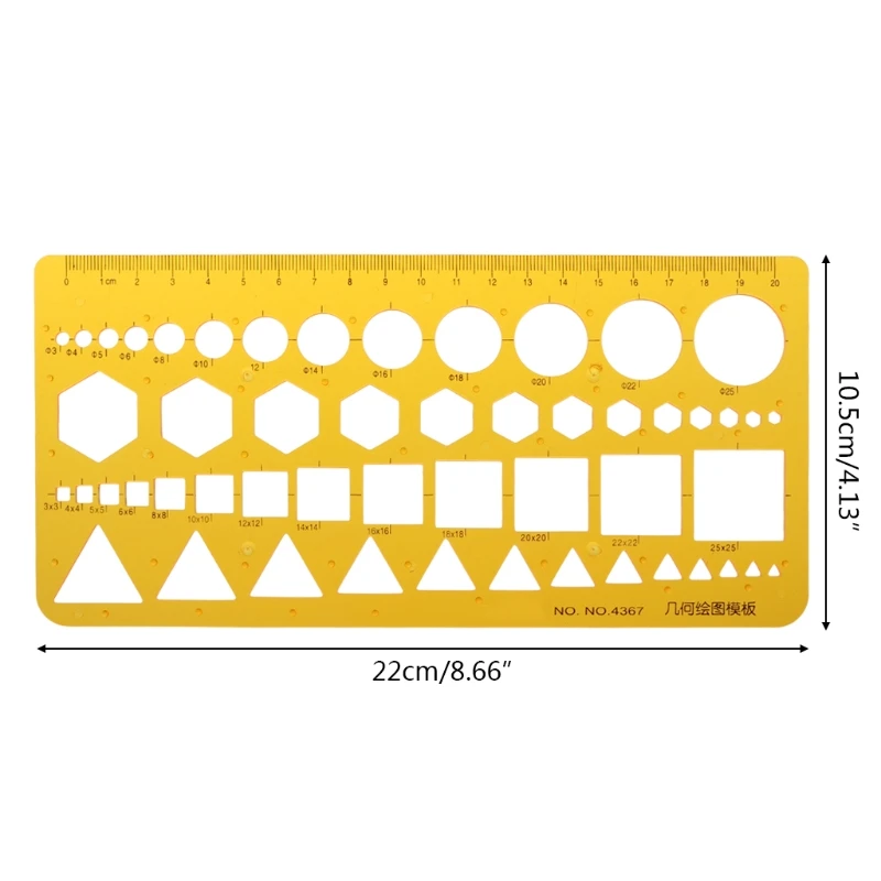 

W3JD K Resin Circles Squares Triangle Geometric Template Ruler Stencil Measuring Tool