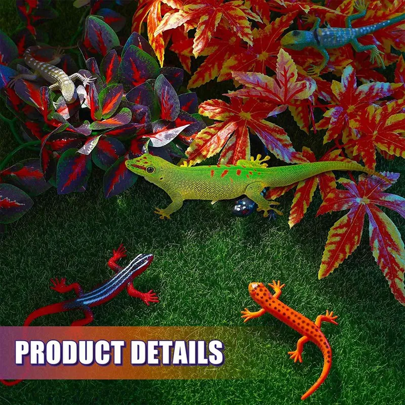 

5 Pieces of Artificial Reptile Plants Realistic Reptile Terrarium Leaves Plastic Reptile Habitat Plants